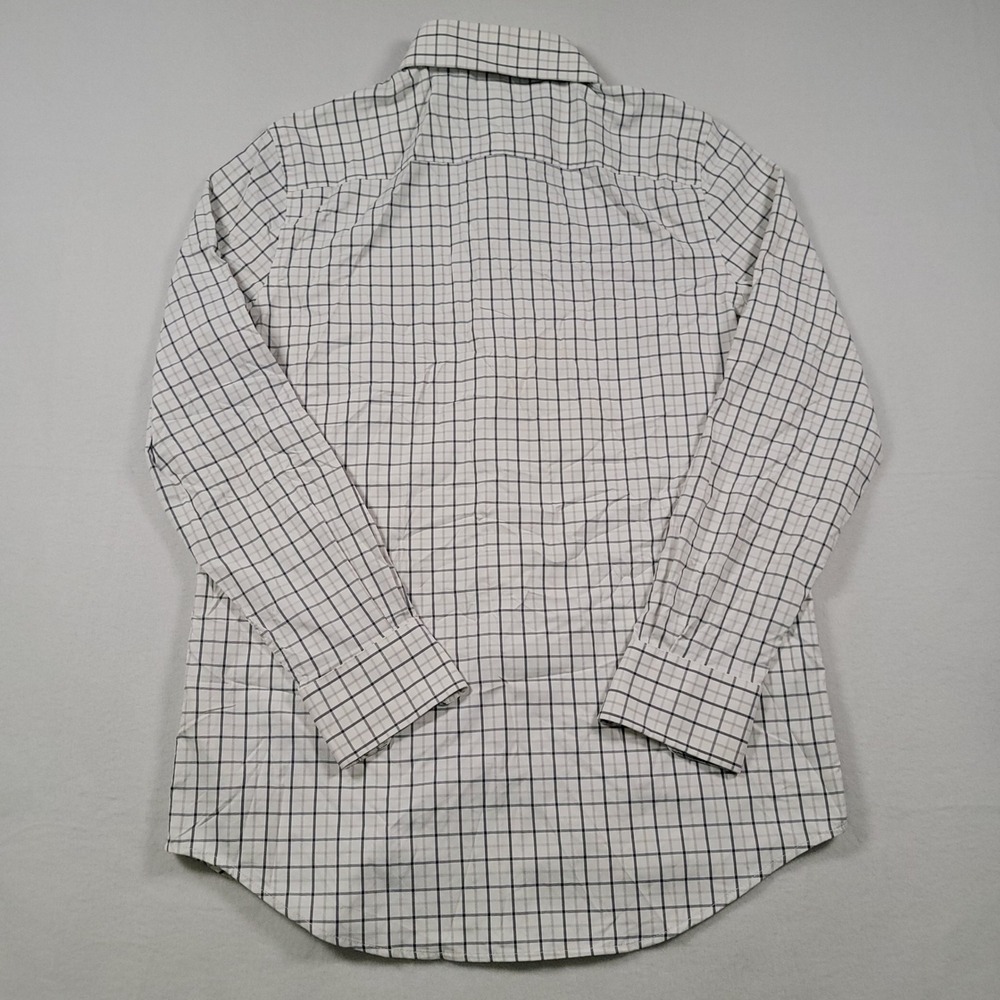 G/FORE Mens Large White Navy Plaid Long Sleeve Button Down Skull Logo Golf Shirt - Picture 12 of 14